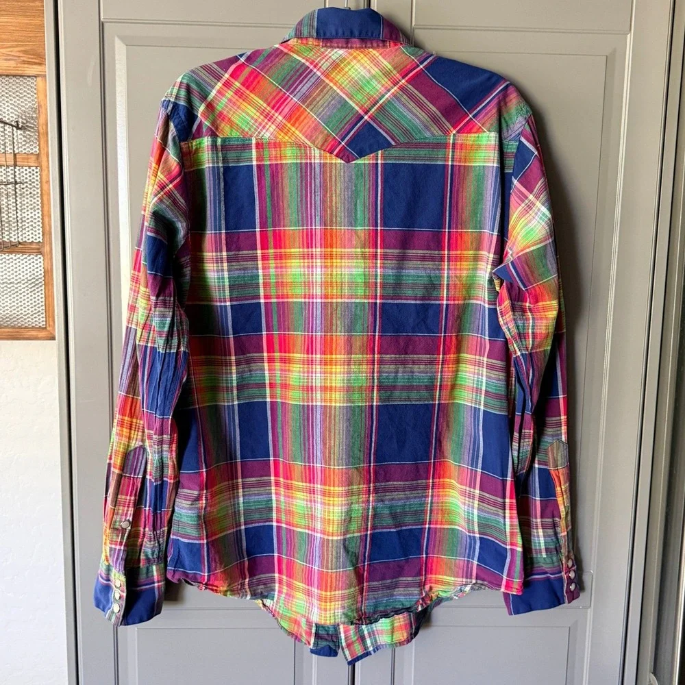 Polo Ralph Lauren Men's Western Classic Plaid Snap Button LS Shirt, Multi, M